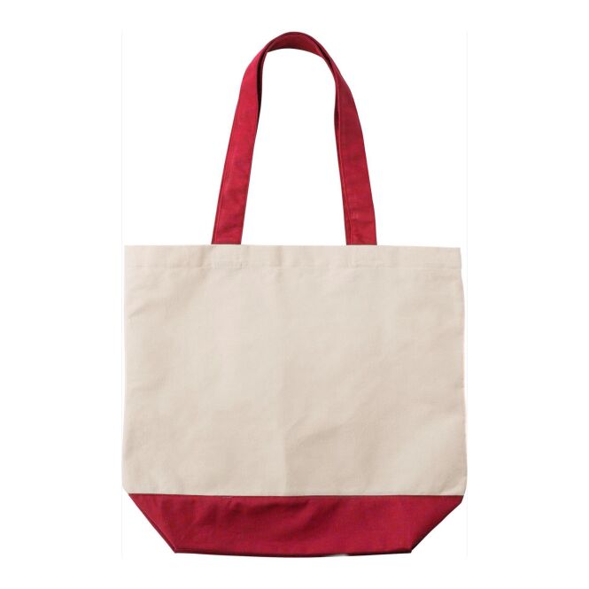 Werbeartikel Einkaufstasche Cole mit Logodruck – Rot – nachhaltige Baumwolltasche für Messen und Firmenevents