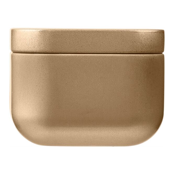 Kundenpräsent Metall Kerze Laurie mit Gravur – Gold – Duftkerze für Firmenevents
