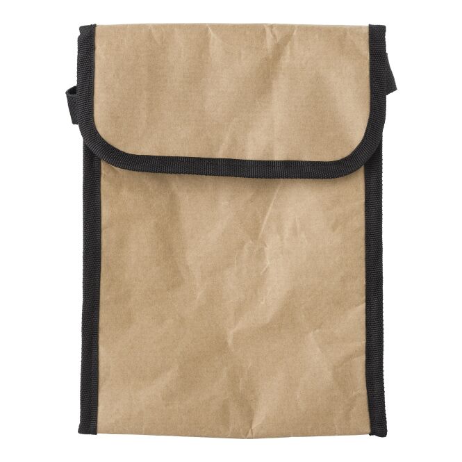 Werbeartikel Lunch-Kühltasche aus Papier mit Logodruck – Braun – isolierte Tasche für Firmen und Catering