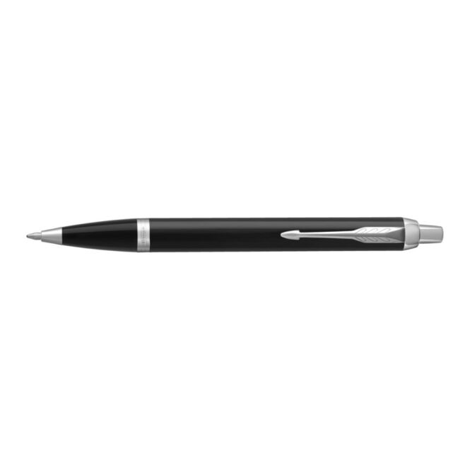 Kundengeschenk Druckkugelschreiber Parker IM – schwarz – mit Gravur blau schreibend für den Büroalltag