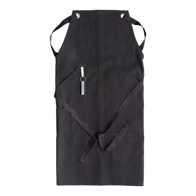 Gastro-Werbemittel Schürze Polyester-Baumwoll-Mix – schwarz – mit Logodruck für Team-Events, als robuste Kochschürze für Gastronomie & Küche