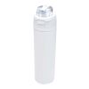Theron 800 ml RCS Trinkflasche aus recyceltem, einwandigem Edelstahl mit Multifunktionsdeckel und Klappstrohhalm weiß