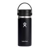 Hydro Flask Isolierbecher aus Edelstahl mit breiter Öffnung 473 ml und Flex Sip™ Deckel schwarz