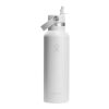 Hydro Flask Standard Mouth 621 ml isolierte Edelstahl-Trinkflasche weiß