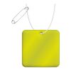 RFX™ quadratischer reflektierender PVC-Aufhänger neongelb | Nicht verfügbar | 1-farbiger Siebdruck | Rückseite | 39 mm x 39 mm