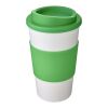 Americano® 350 ml Isolierbecher mit Schutzring und Schraubverschluss weiss-grün | ohne Werbeanbringung | Nicht verfügbar | Nicht verfügbar