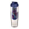 H2O Tempo® 700 ml Sportflasche mit Klappdeckel und Infusor transparent-blau | ohne Werbeanbringung | Nicht verfügbar | Nicht verfügbar