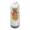 H2O Base® 650 ml Sportflasche mit Klappdeckel und Infusor transparent-weiss | ohne Werbeanbringung | Nicht verfügbar | Nicht verfügbar