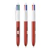BIC® 4 Colours Glacé Kugelschreiber Weiß-Rot | 1-farbiger Siebdruck | Schaft-rechts vom Clip | 30.00 mm x 43.00 mm