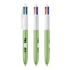 BIC® 4 Colours Glacé Kugelschreiber Weiß-Apfelgrün | 1-farbiger Siebdruck | Schaft-Clipverlängerung | 30.00 mm x 43.00 mm