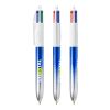 BIC® 4 Colours® Bicolor blau/ silber | 1-farbiger Siebdruck | Schaft-Clipverlängerung | 30.00 mm x 43.00 mm