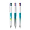 BIC® 4 Colours® Bicolor + Lanyard türkis | 1-farbiger Siebdruck | Schaft-rechts vom Clip | 30.00 mm x 43.00 mm