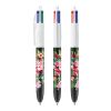BIC® 4 Colours Kugelschreiber BritePix Digital weiss-schwarz | 1-farbiger Siebdruck | Schaft-Clipverlängerung | 30.00 mm x 43.00 mm