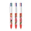 BIC® 4 Colours Kugelschreiber BritePix Digital Weiß-rot | 1-farbiger Siebdruck | Upper Part-gegenüber vom Clip | 22.00 mm x 10.00 mm
