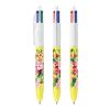 BIC® 4 Colours Kugelschreiber BritePix Digital Weiß-gelb | 1-farbiger Siebdruck | Schaft-rechts vom Clip | 30.00 mm x 43.00 mm