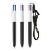 BIC® 4 Colours® ECO + lanyard weiss-schwarz