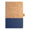 KLEE. A5 Notizbuch aus Kork und Leinen mit linierten Blättern Blau | ohne Werbeanbringung