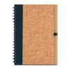VICENTE. B6-Notizbuch aus Kork und Recyceltes Polyester (100% rPET) mit Kugelschreiber schwarz | ohne Werbeanbringung | Nicht verfügbar | Nicht verfügbar | Nicht verfügbar