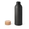 QUETA. Aluminiumflasche mit Bambusdeckel 550 ml Schwarz | ohne Werbeanbringung | Nicht verfügbar | Nicht verfügbar | Nicht verfügbar