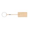 HOPPS. Rechteckiger Schlüsselanhänger aus Bambus mit PET-Schnur Beige | ohne Werbeanbringung