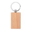 STEWIE. Rechteckiger Schlüsselanhänger aus Buchenholz Beige | ohne Werbeanbringung
