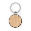 GASTON ROUND. Schlüsselanhänger aus Eisen in runder Form aus Zink und Bambu Natur | ohne Werbeanbringung | Nicht verfügbar | Nicht verfügbar