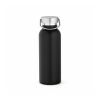 Sado Trinkflasche 560ml aus recy. Edelstahl. Doppelwandig, auslaufsicher.  Schwarz