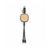 Bohr 3-in-1 Ladekabel aus recy. ABS, 1 m, einziehbar, 10 W Schwarz
