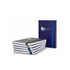 Notizbuch Visco-Book Buchleinen-Hardcover farbig A5 Dunkelblau | DIN A5 | ohne Werbeanbringung | Goldprägung inkl. | Hochweiß/Winkelkaro