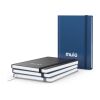 Notizbuch Hardcover Easy-Book Vollkaro Gummiband schmal A5 Dunkelblau | DIN A5 | ohne Werbeanbringung | Prägung schwarz-glänzend inkl.