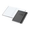 Notizbuch Hardcover Smart-Book Gummiband breit Anthrazit | DIN A4 | ohne Werbeanbringung | Prägung schwarz inkl.