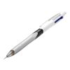 BIC® 4 Colours 3+1 Feinminenstift Weiß-grau | Gravur | Schaft-Links vom Clip | 6.00 mm x 19.00 mm