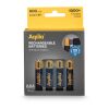 Aqiila Wiederaufladbare USB-C-Batterien AAA 600 mAh, 4er-Pack Schwarz