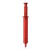 Spritzenkugelschreiber Transparent Rot Weiß-Rot Weiß | 1-farbiger Tampondruck | Seite 1 | 45 mm x 8 mm | Nicht verfügbar