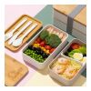 Lunchbox Bento R-PP & Bambus Weiss | 1-farbiger Tampondruck | Oberseite links | 65 mm x 65 mm | Nicht verfügbar