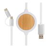 3-in-1 Kabel mit 5W Bambus Wireless Charger weiß | ohne Werbeanbringung | Nicht verfügbar | Nicht verfügbar