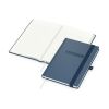 Notizbuch Organic-Book Recycling-Inhaltspapier Apfelleder-Hardcover farbig A5 marineblau | Blindprägung inkl. | Winkelkaro