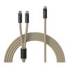 VINGA Baltimore Silikon-Multiladekabel, Type-C to 2x Type-C grau