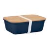 Lunch box mit bambus deckel marineblau | ohne Werbeanbringung | Nicht verfügbar | Nicht verfügbar | Nicht verfügbar