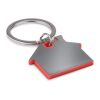 Schlüsselring Haus aus Edelstahl und Kunststoff rot | ohne Werbeanbringung | Nicht verfügbar | Nicht verfügbar
