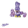 Werbe-Hase mit Schokoladenmischung von Milka bunt