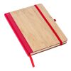 Notizbuch Dorita aus PU und Bambus Rot | ohne Werbeanbringung | Nicht verfügbar | Nicht verfügbar