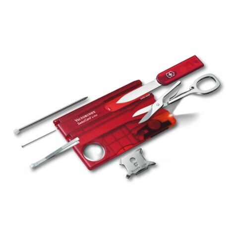 Victorinox Swiss Card mit LED-Licht rot | Digital Druck