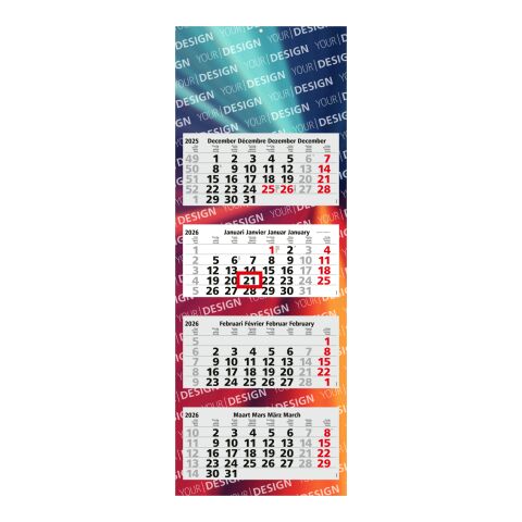 4-Monatskalender Quadro Light 4 Bestseller (Mehrblock) Hellgrau-rot | ohne Werbeanbringung | Nicht verfügbar | Nicht verfügbar | Nicht verfügbar | Benelux