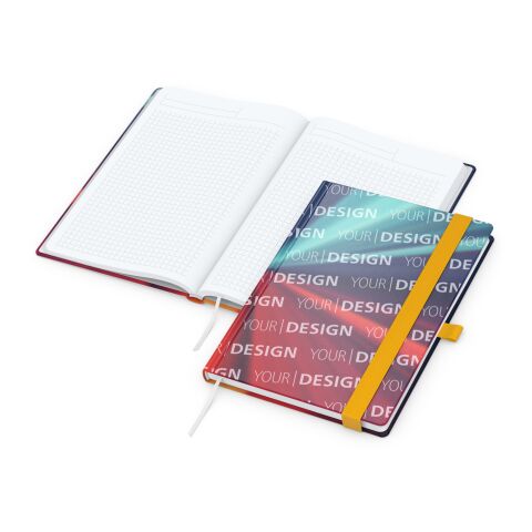 Notizbuch Match-Book White Bestseller Bunt-gelb | A5 | ohne Werbeanbringung | Cover-Star Gloss | Gelb