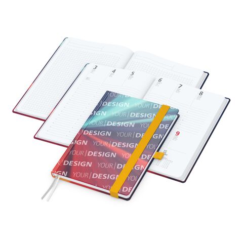 Wochenplaner Match-Hybrid White Bestseller Bunt-gelb | A5 | ohne Werbeanbringung | Cover-Star Matt | Gelb