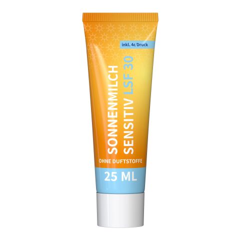 25 ml Tube - Sonnenmilch LSF 30 (sensitiv) - FullbodyPrint Weiß | ohne Werbeanbringung