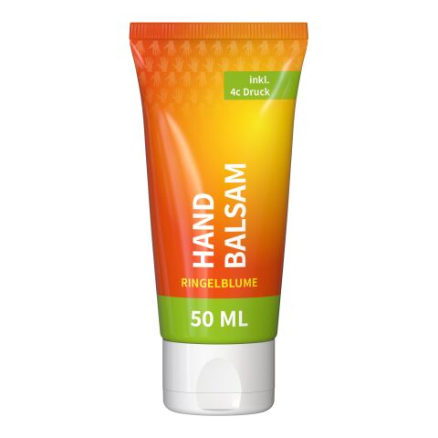 50 ml Tube - Handbalsam &quot;Ringelblume-Aloe Vera&quot; - FullbodyPrint Weiß | ohne Werbeanbringung