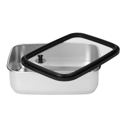 Edelstahl-Lunchbox mit Glasdeckel "RILO", 1100 ml silber | ohne Werbeanbringung | Nicht verfügbar | Nicht verfügbar