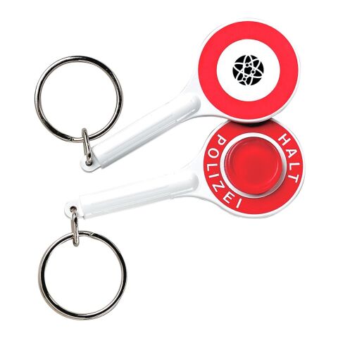 Schlüsselanhänger &quot;Polizeikelle&quot; weiß | ohne Werbeanbringung | Nicht verfügbar | Nicht verfügbar